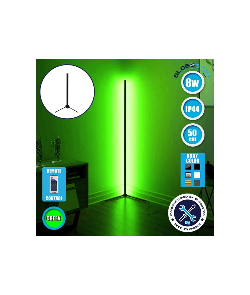 Μοντέρνο Minimal Επιτραπέζιο Μαύρο Φωτιστικό 50cm LED 8 Watt με Ασύρματο Χειριστήριο RF & Dimmer Πράσινο GloboStar ALIEN Design GLOBO-50-5